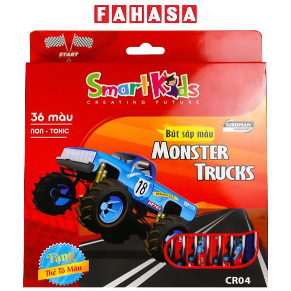 Hộp 36 Bút Sáp Màu Gift Monster Truck - Smartkids CR04
