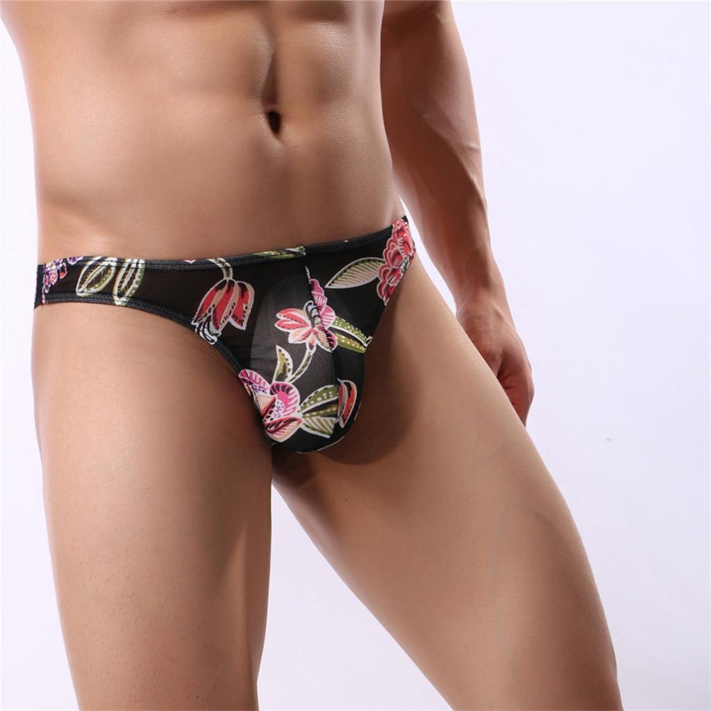 Men  Bikini Underwear Low   Briefs T-Back Underpant