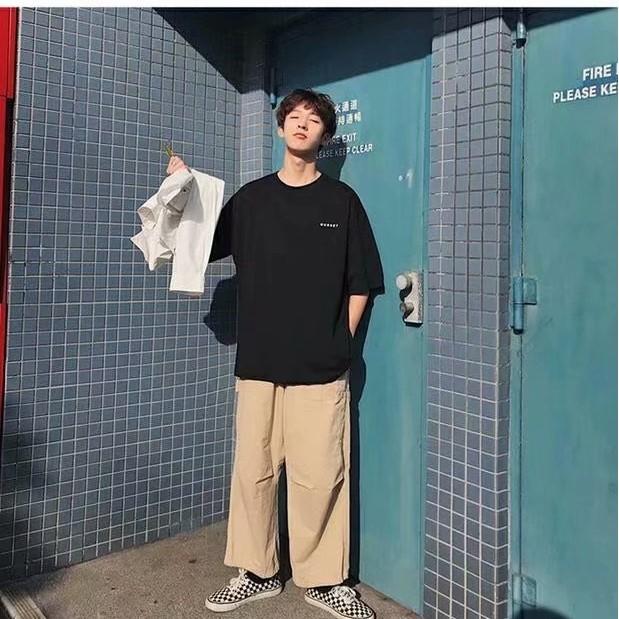 Áo thun ngắn tay đơn giản phong cách năng động trẻ trung cho nam