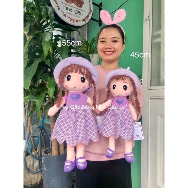 Gấu bông búp bê áo tim cao cấp cho bé gái, cực mịn