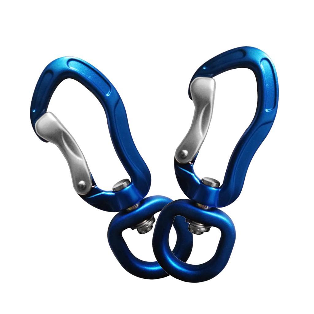 4pcs Aluminum Alloy Swivel Eye Carabiner Clip Hanging Connect Hook Keychain Mountaineering Camping Accessories 76 x 28mm