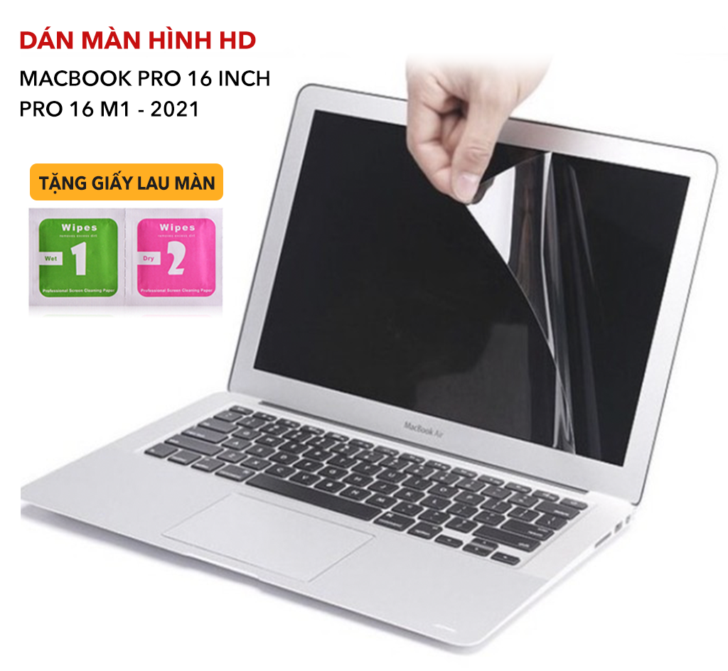 Miếng Dán màn hình HD dành cho Macbook Pro 16 inch M1 Pro 2021 - Hàng Chính Hãng