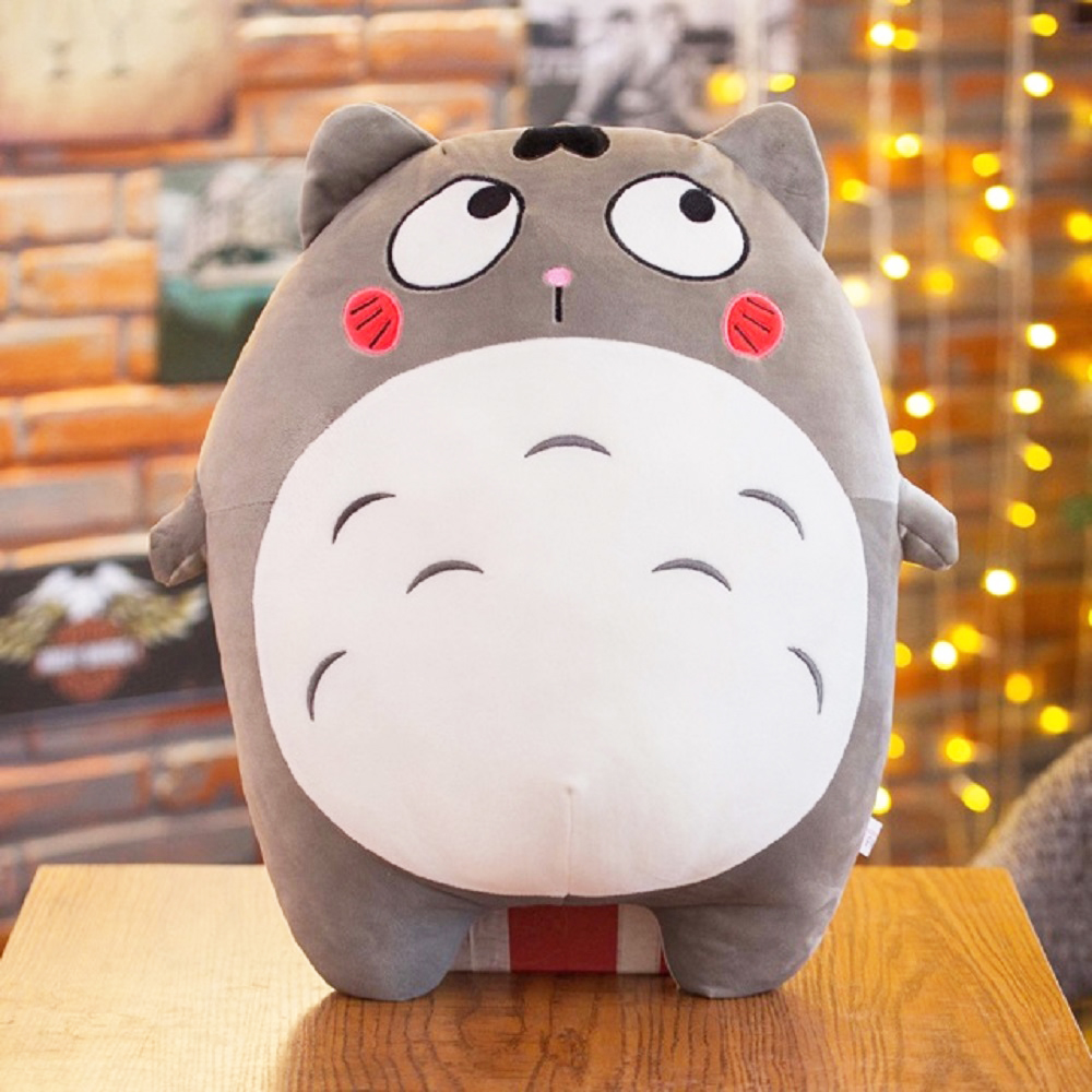 Gấu Bông Gối Ôm Totoro Xinh Xắn Size 40cm Tặng Khẩu Trang Thời Trang Vải Su Màu Ngẫu Nhiên