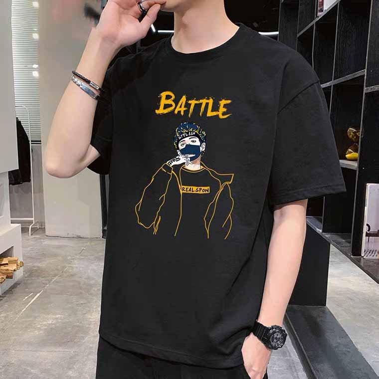 Bộ Đồ Nam Mùa Hè Thể Thao Unisex Quần Short Áo Thun Họa Tiết In Chữ BATTLE Ulzzang thoitrangnamdt