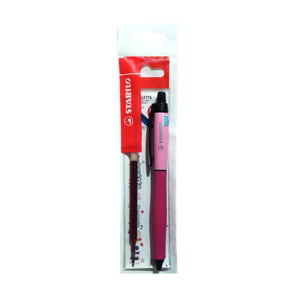 Bộ 1 Bút bi gel STABILO Palette 268 XF 0.5mm+ 1 Ruột GP268R (GP268XF-C1) - Đen
