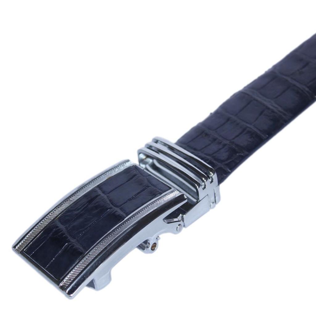 HC4810 - Dây nịt nam da cá sấu Huy Hoàng gai lưng 4P màu xanh đậm