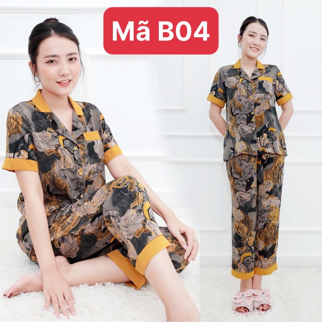 Bộ đồ ngủ lụa pijama nữ, chất lụa Latin Loại 1 cao cấp, Đồ mặc ở nhà thoải mái trẻ trung có đủ size, đủ mẫu