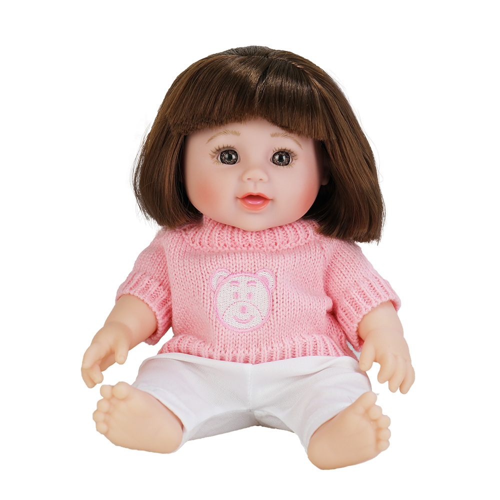 Búp Bê Bé Gái Nhựa  30 cm -12 inch Reborn Vynil Doll - Tóc Bob (Áo Len)