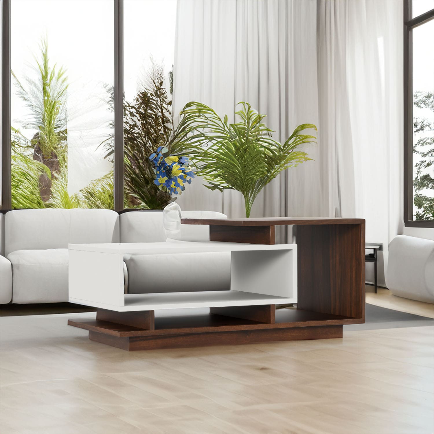 Bàn Sofa, Bàn Trà S Decor ST4101GW Gỗ Plywood, Thiết Kế Tỷ Lệ Vàng (Tháo Lắp Nhanh)