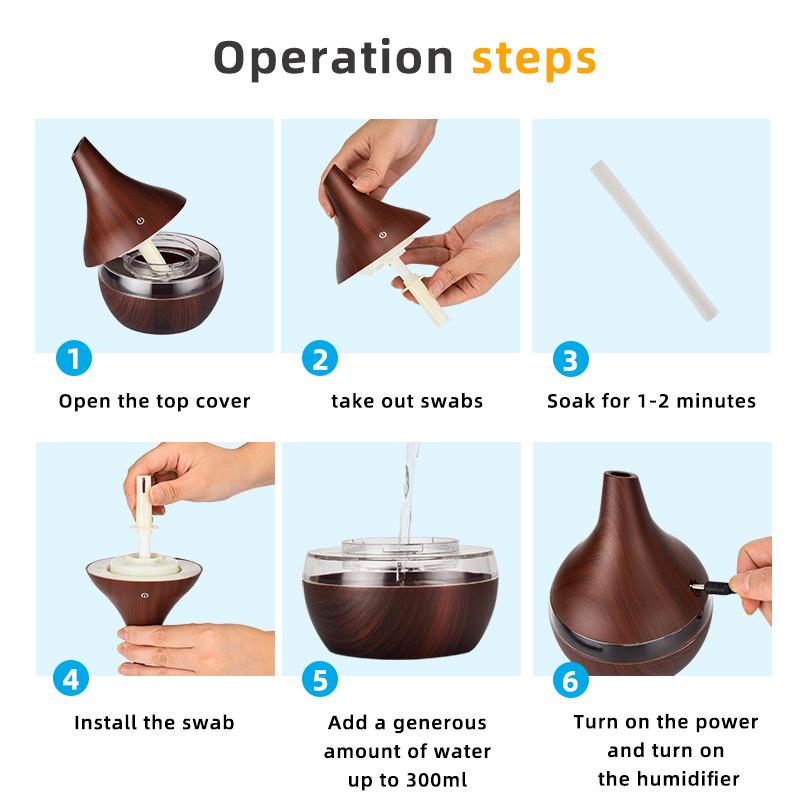 Máy Tạo Độ Ẩm Không Khí Điện Máy Khuếch Tán Tinh Dầu Khuếch Tán Hương Thơm Hạt Gỗ Dầu Phun Sương Tạo Phun Sương Tạo Ẩm Hình Ếch Con 7 Màu Sắc Đèn LED Cho Gia Đình