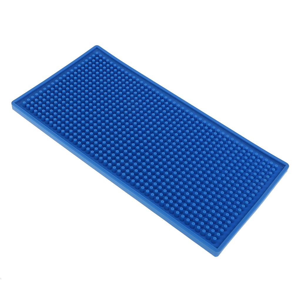 Rubber Bar Service Mat Water Proof PVC Mat Kitchen Coaster Blue