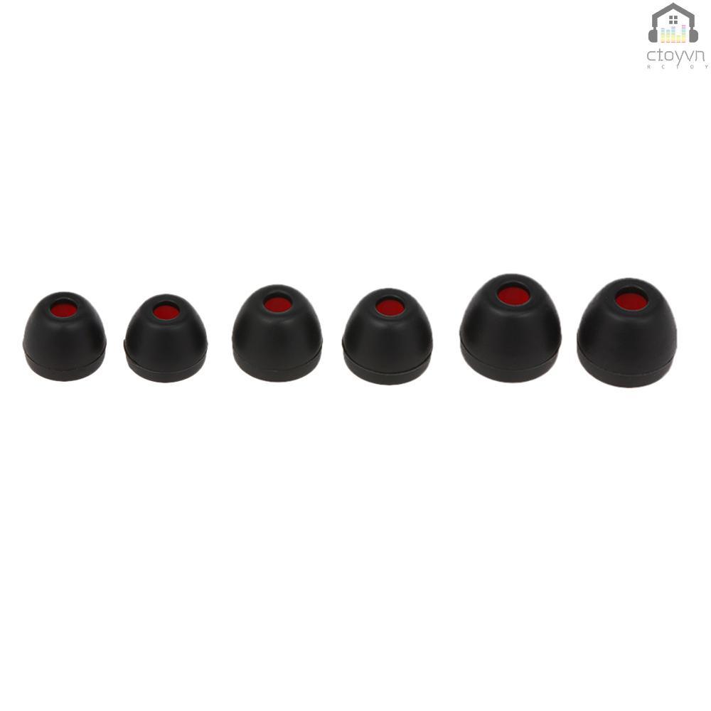 Set 3 cặp nút tai nghe thay thế bằng silicone kích thước 3.8mm size M S