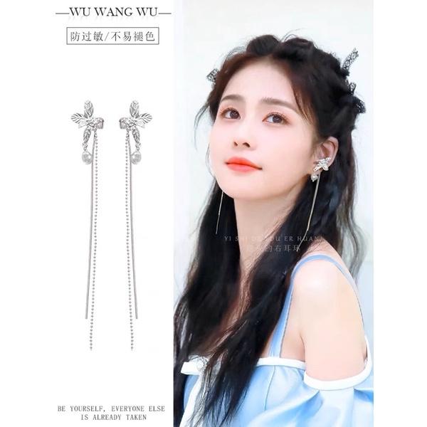Hoa tai gài đính hạt cá tính - Arora boutique