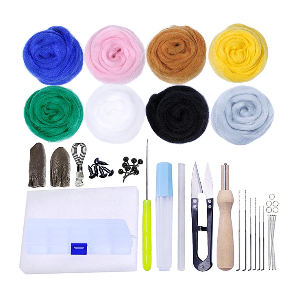 Needle Felting Starter Kit Set, Multi Colors Needle Felting Wool Set Felt Tools