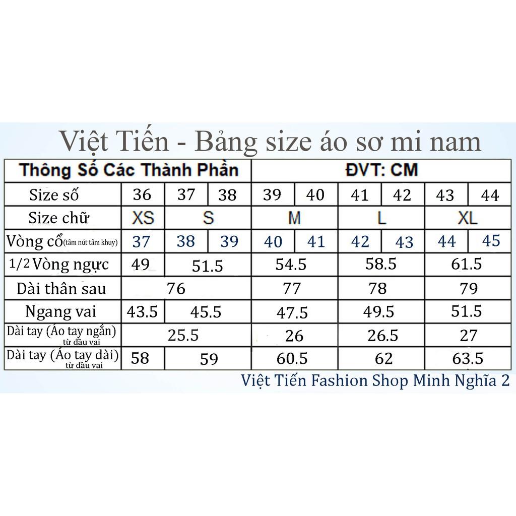 Áo sơ mi việt tiến dài tay màu xanh BILL