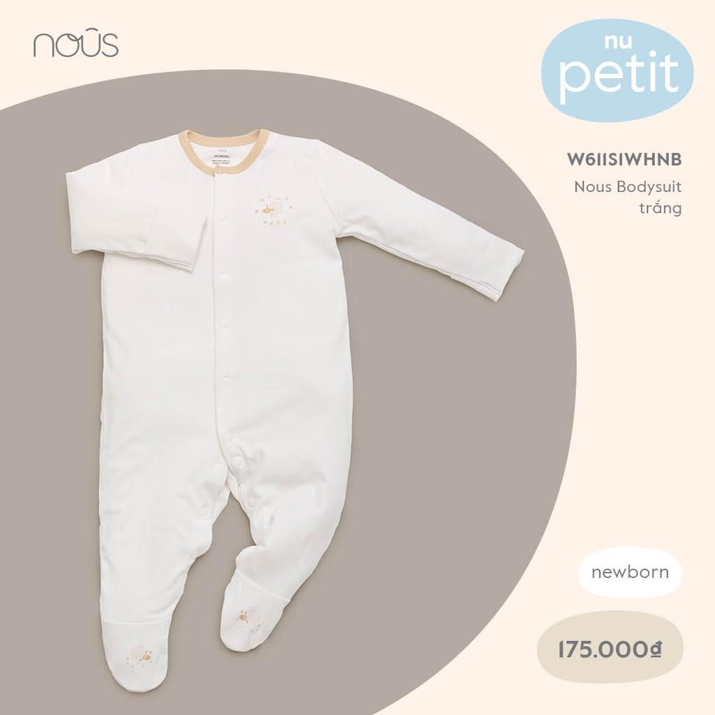 Bộ Đồ Liền Tất Petit - Trắng in hình cừu,Newborn