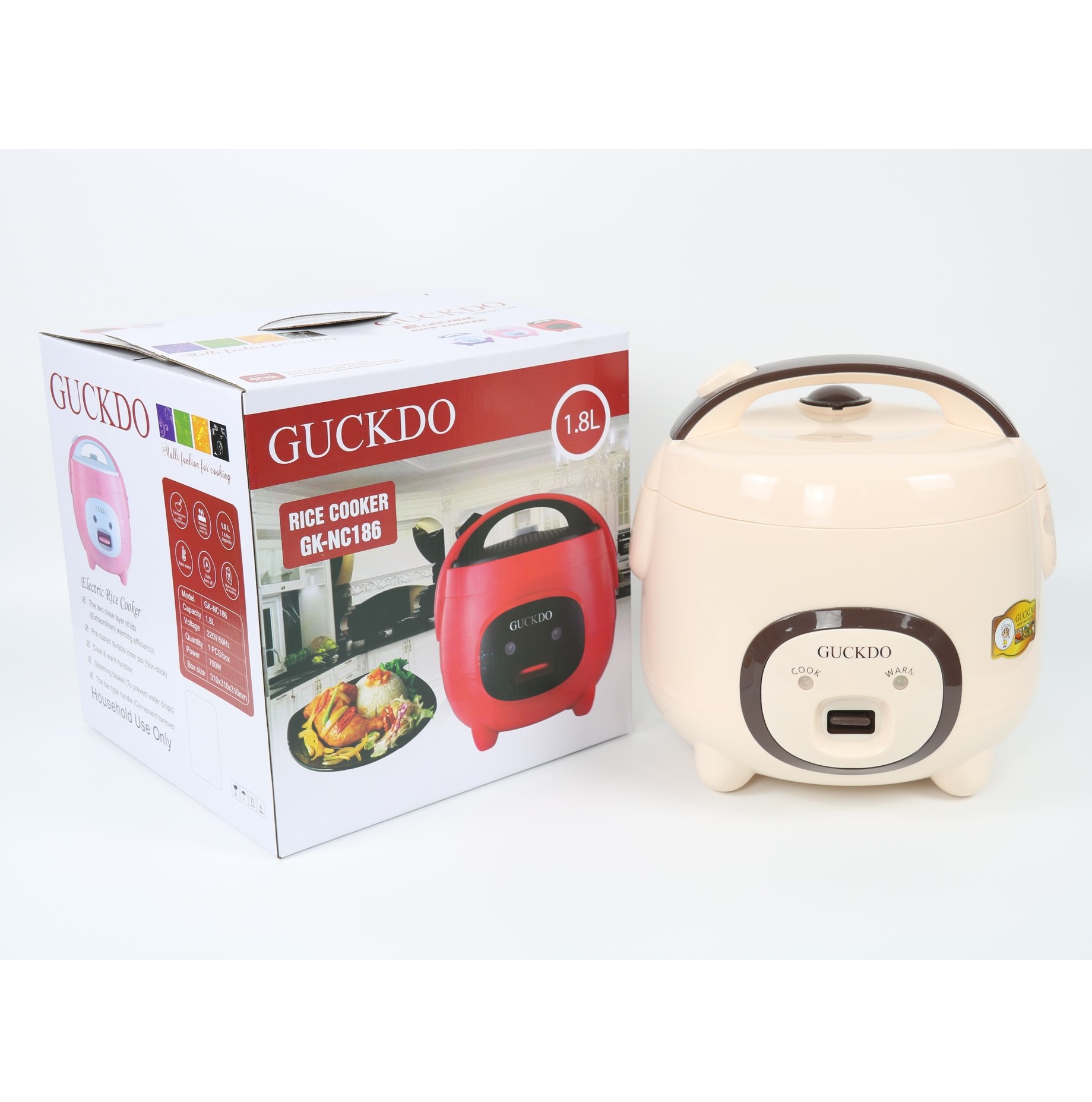 Nồi Cơm Điện 1.8L GUCKDO GK-NC186 - Màu Ngẫu Nhiên - Hàng Chính Hãng