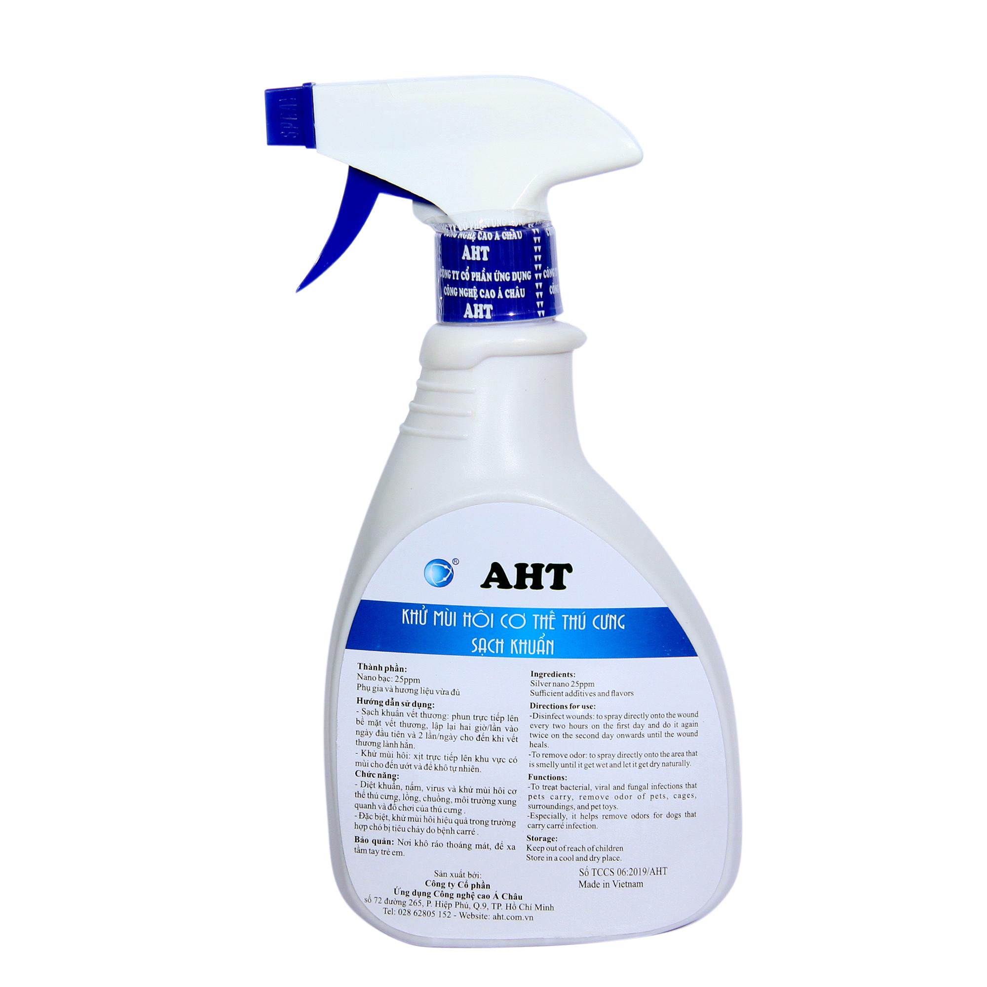 Chai Xịt Diệt Khuẩn Khử Mùi Thú Cưng Nano bạc AHT 430 ml
