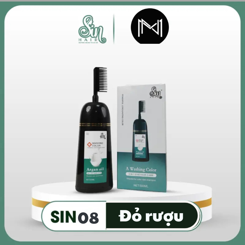 Dâu gội thay đổi màu tóc Sin Hair 500ml màu đỏ rượu trẻ trung năng động