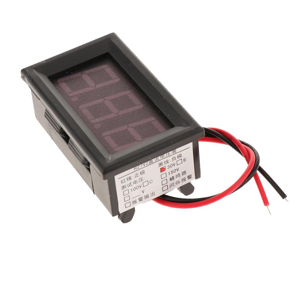 Mini DC 3.5-30V Voltmeter LED Panel 3-Digital Display Voltage Meter 2-wire