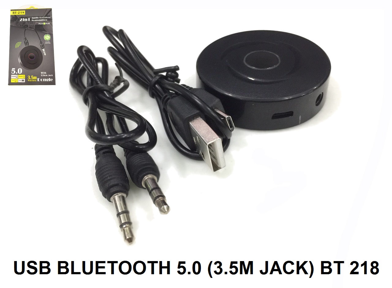 Usb Bluetooth 5.0 (3.5mm Jack) BT 218, Thiết bị chuyền tai nghe thường thành tai nghe Bluetooth BT 218,Loa thường thành loa bluetooth-hàng chính hãng