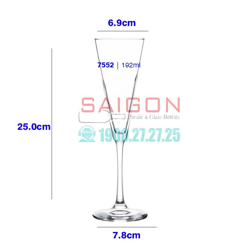 Ly Thủy Tinh Libbey Vina Trumpet Flute 192ml , Thủy Tinh nhập Khẩu E.U