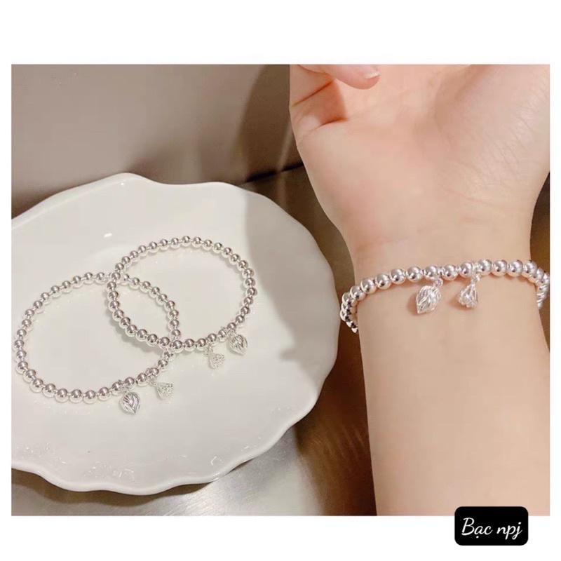 Lắc tay Bi bo chun dễ đeo, Vòng tay Bi Bạc Ta 100% cho nữ - Bạc npj