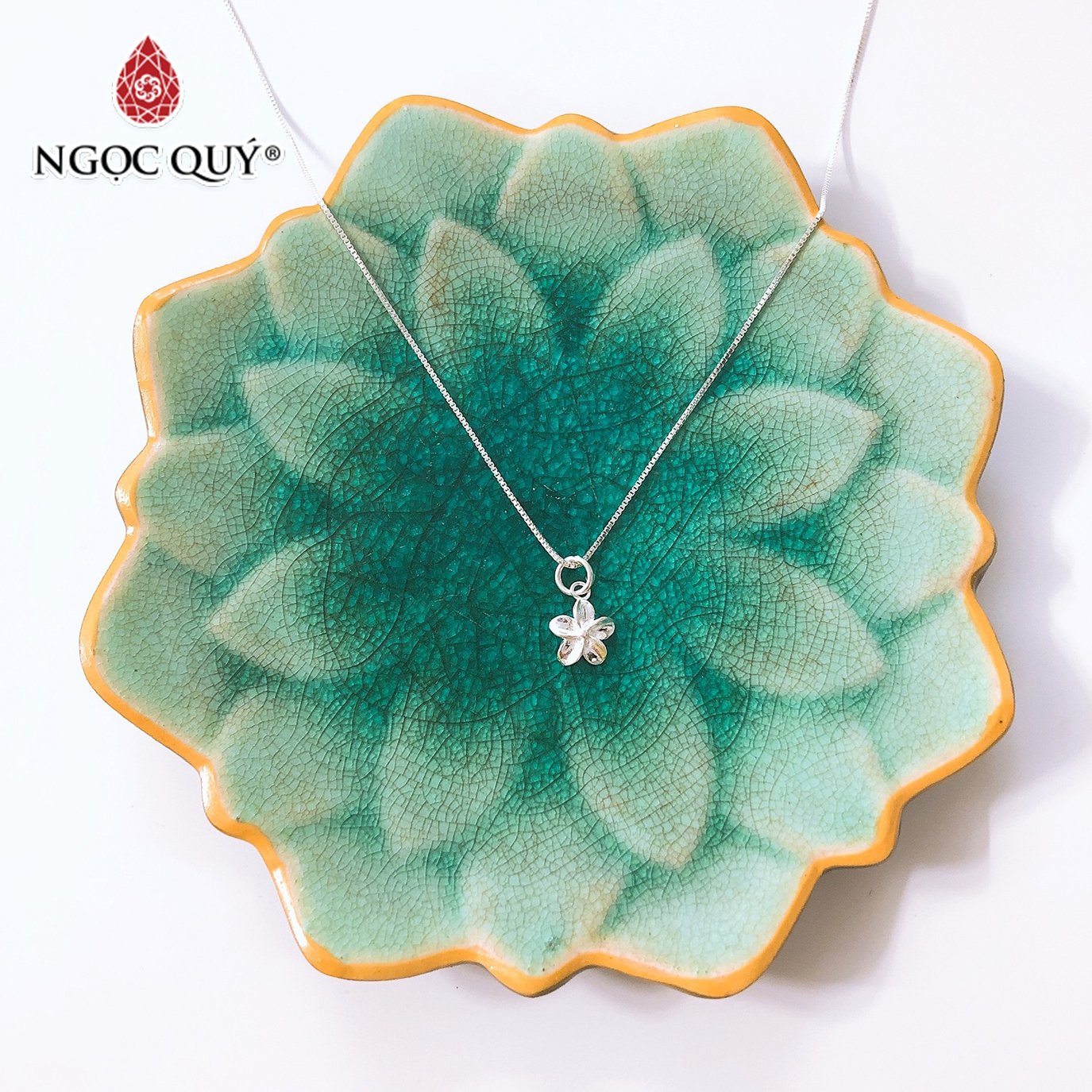 Dây chuyền bạc mặt hoa 5 cánh - Ngọc Quý Gemstones