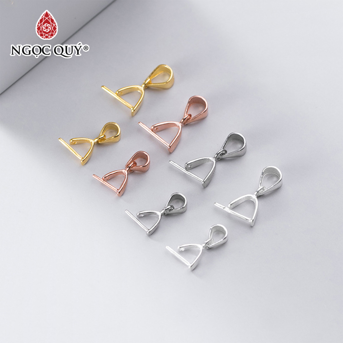 Charm bạc khoen móc mặt dây chuyền - Ngọc Quý Gemstones