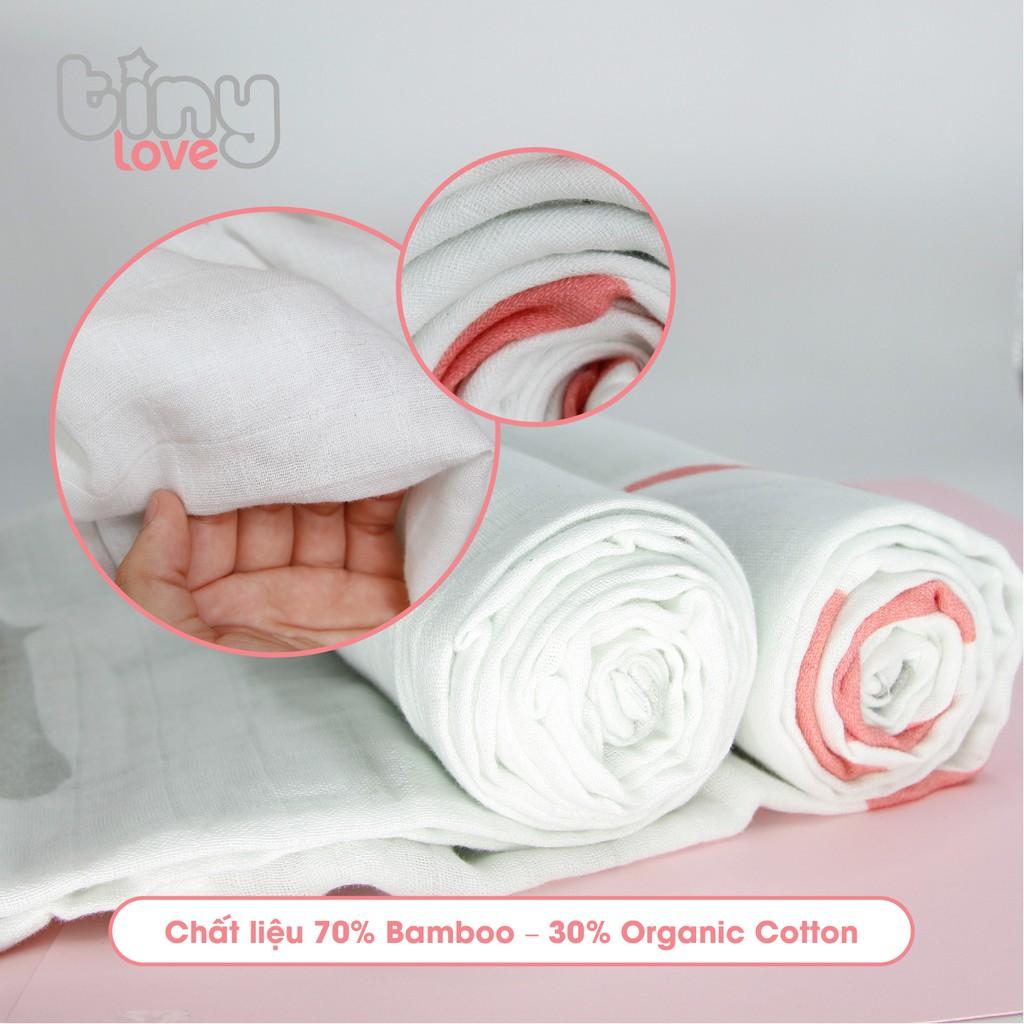 Bộ khăn tắm đa năng cho cả gia đình muslin sợi tre bamboo TiniLove, phù hợp sử dụng như chăn đắp, quấn ủ bé