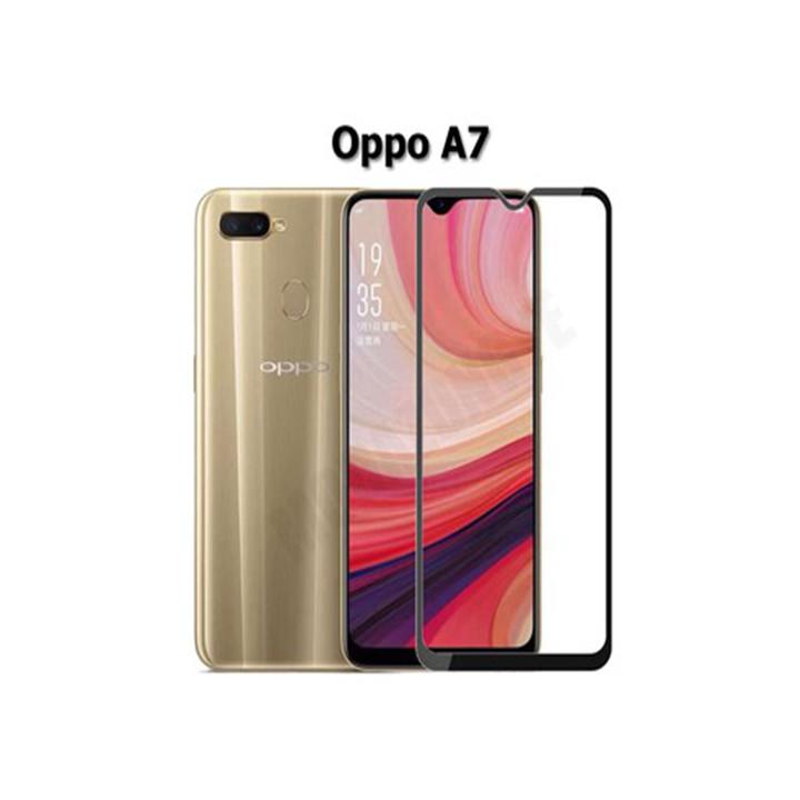Kính Cường Lực  Dành Cho Điện Thoại OPPO A7 9D Full Keo Full Màn - Màu Đen