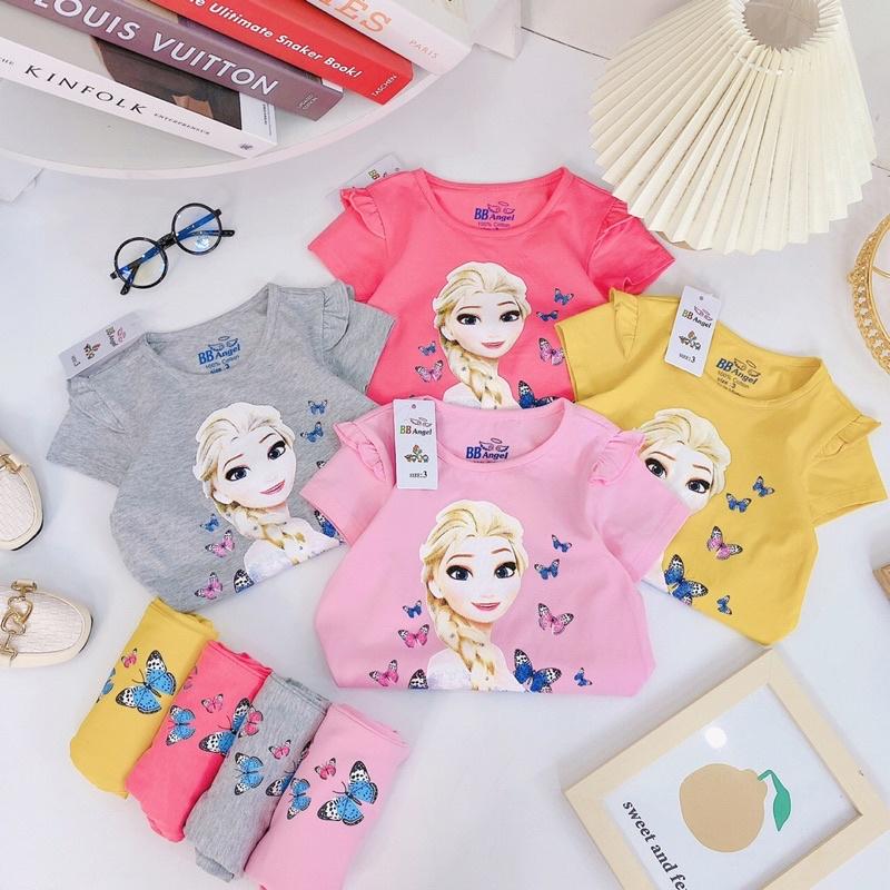 Bộ bé gái công chúa Elsa - nhân vật hoạt hình bé gái nào cũng mê với bốn màu hồng phấn, hồng sen, ghi, vàng