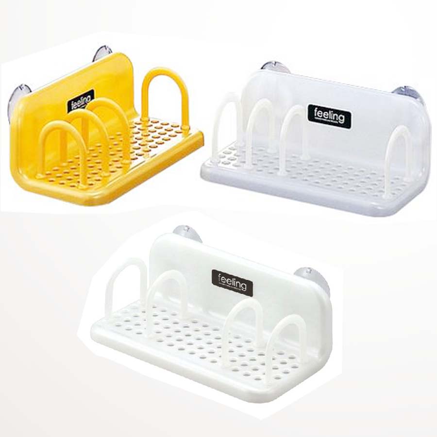 Bộ 3 giá đựng miếng bọt rửa bát kèm thanh chia ngăn - Hàng nội địa Nhật