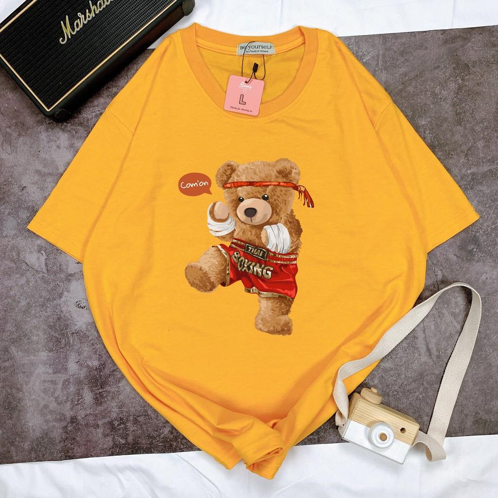 Áo thun tay ngắn nam nữ unisex size M L XL - Boxing Bear