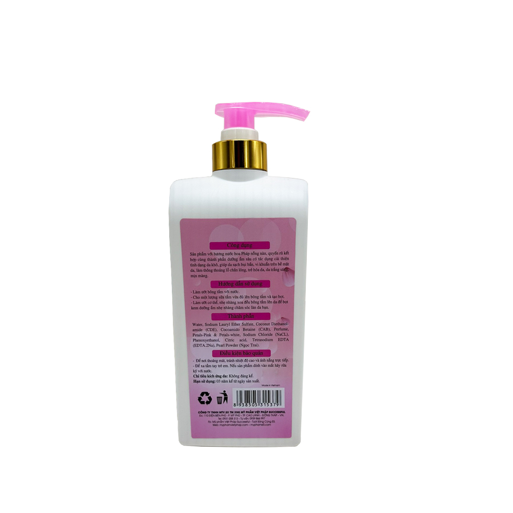 Sữa tắm trắng da giữ ẩm 700ml E5 (hồng)