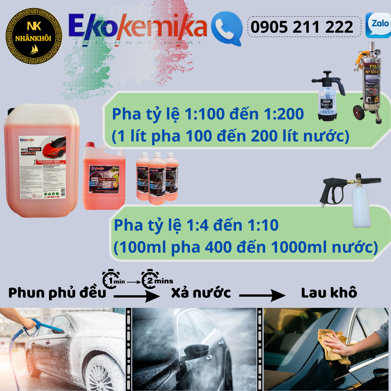 Bio Foam active - 5 lít - Dung dịch rửa xe bọt tuyết - Nước rửa xe - Ekokemika