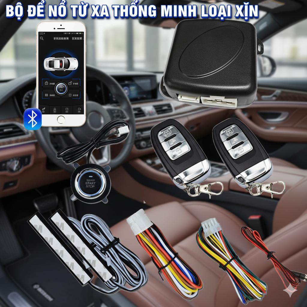 Đề Nổ Ô Tô Từ Xa Thông Minh – PKE Cao Cấp, Điều Khiển Bằng Điện Thoại