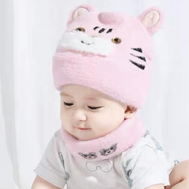 Bộ khăn mũ len lông thỏ, set 2 chi tiết khăn + mũ cho bé yêu - HOT