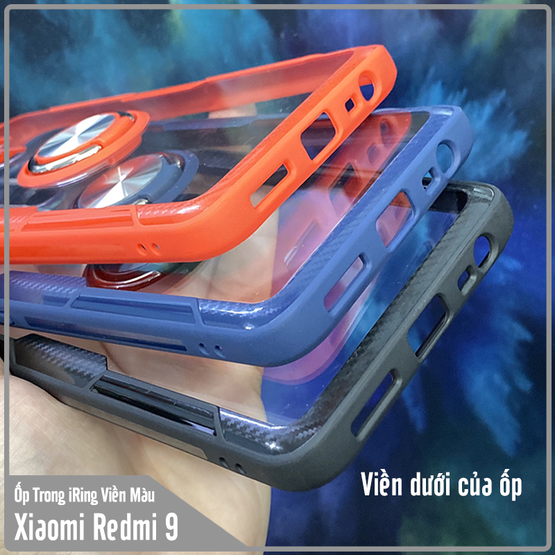 Ốp lưng cho Xiaomi Redmi 9 Trong Suốt Chống Sốc iRing Viền Màu