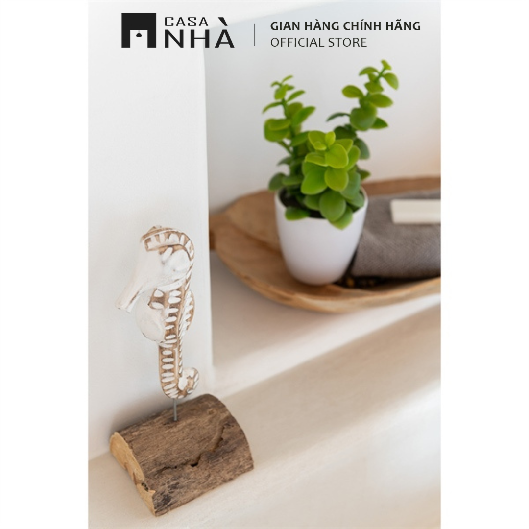 Tượng Gỗ Trang Trí Hình Cá Ngựa  | Casanhà Home Furniture