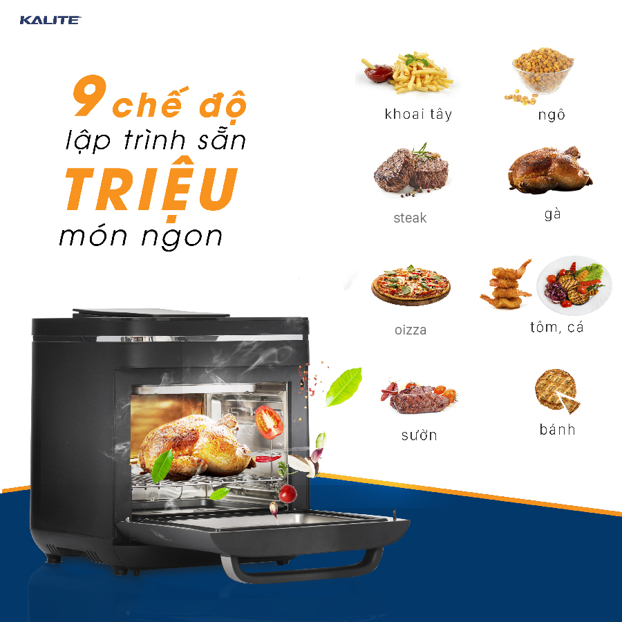 Nồi chiên không dầu kiêm hấp Kalite Steam X 15L
