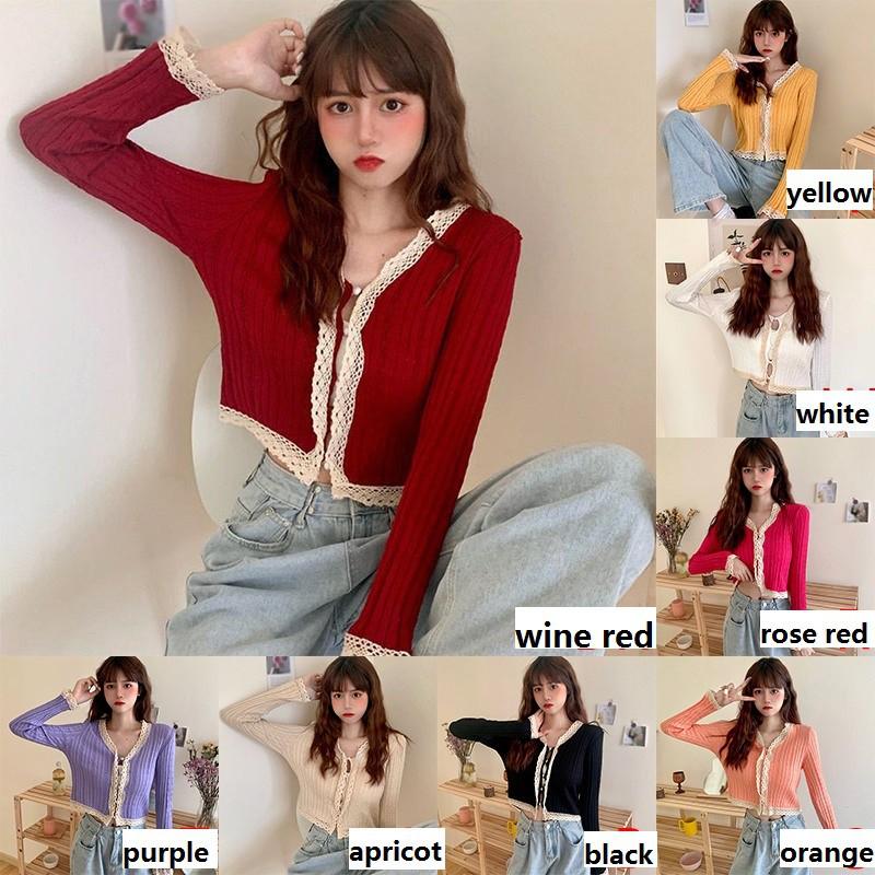 Áo khoác cardigan dệt kim mỏng dài tay phối nút ngọc trai thời trang cho nữ