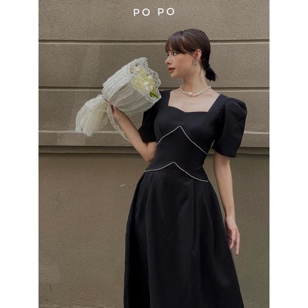 LALITA DRESS váy đá cổ vuông