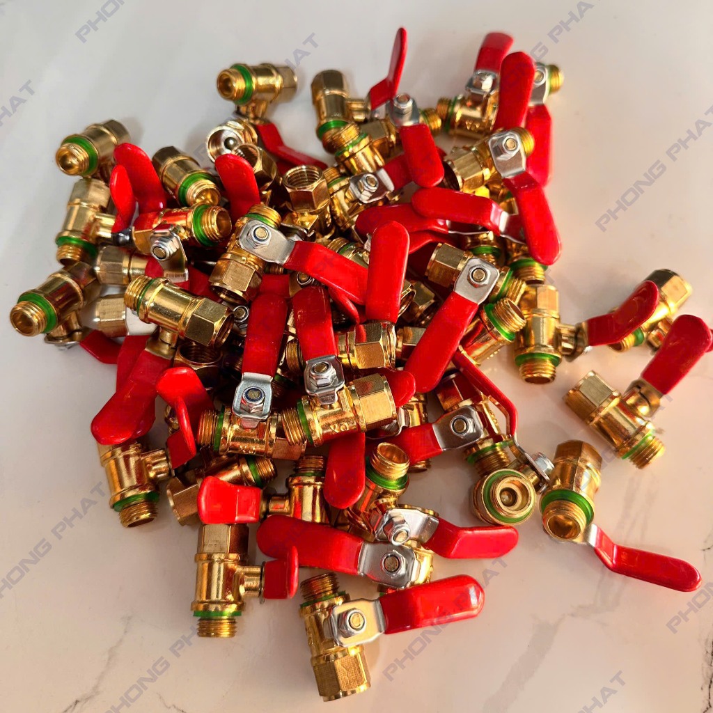 Van Khóa Bi (Van Gạt Khóa) Đồng Dày Ren Trong – Ren Ngoài 13/14mm Dùng Cho Bình Xịt Điện, Máy Phun Xịt