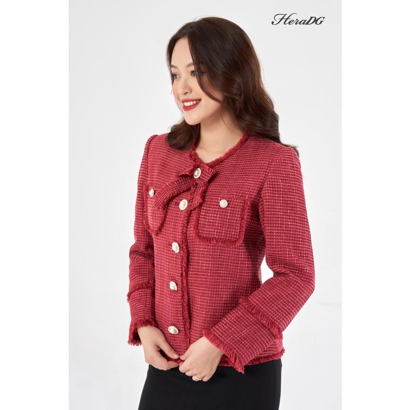 Áo khoác dạ nữ TWEED cổ nơ HeraDG - WKH20012