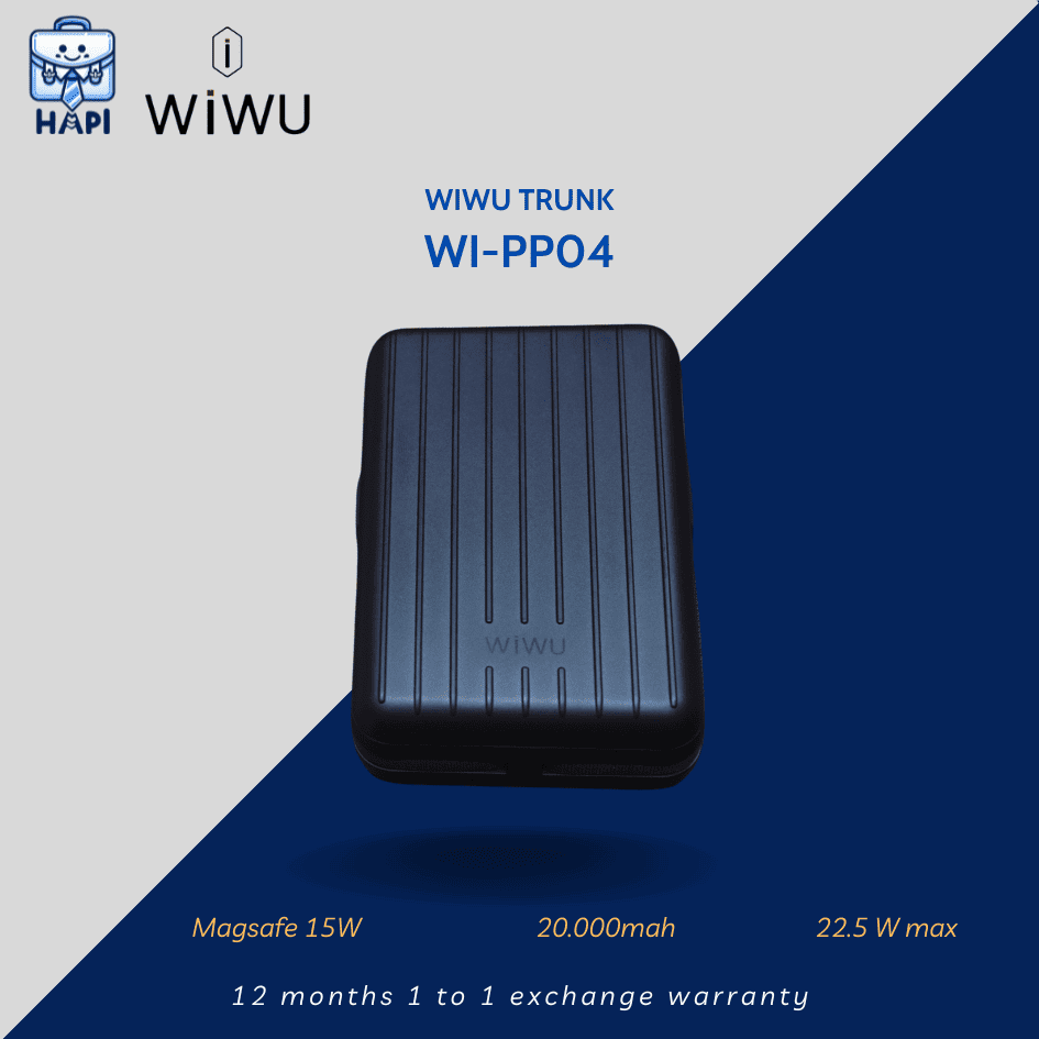 Sạc dự phòng hàng chính hãng WiWU Trunk Series 5-in-1 Wi-PP04, cáp C/L, sạc không dây 15W