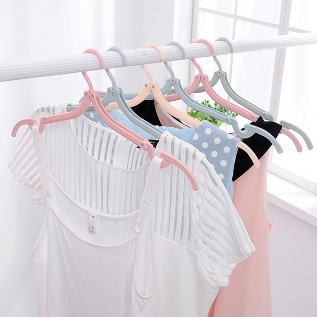 Móc treo phơi quần áo tất vớ du lịch gấp gọn đa năng tiện lợI mini có rãnh chống trượt