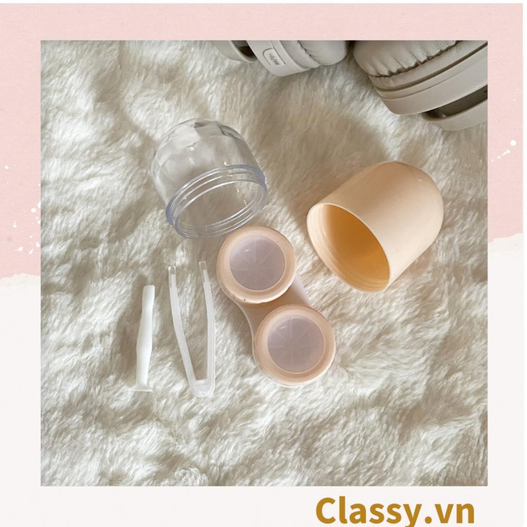 Khay đựng lens, kính áp tròng Classy đẹp hình trụ nhỏ gọn nhiều màu pastel PK1310