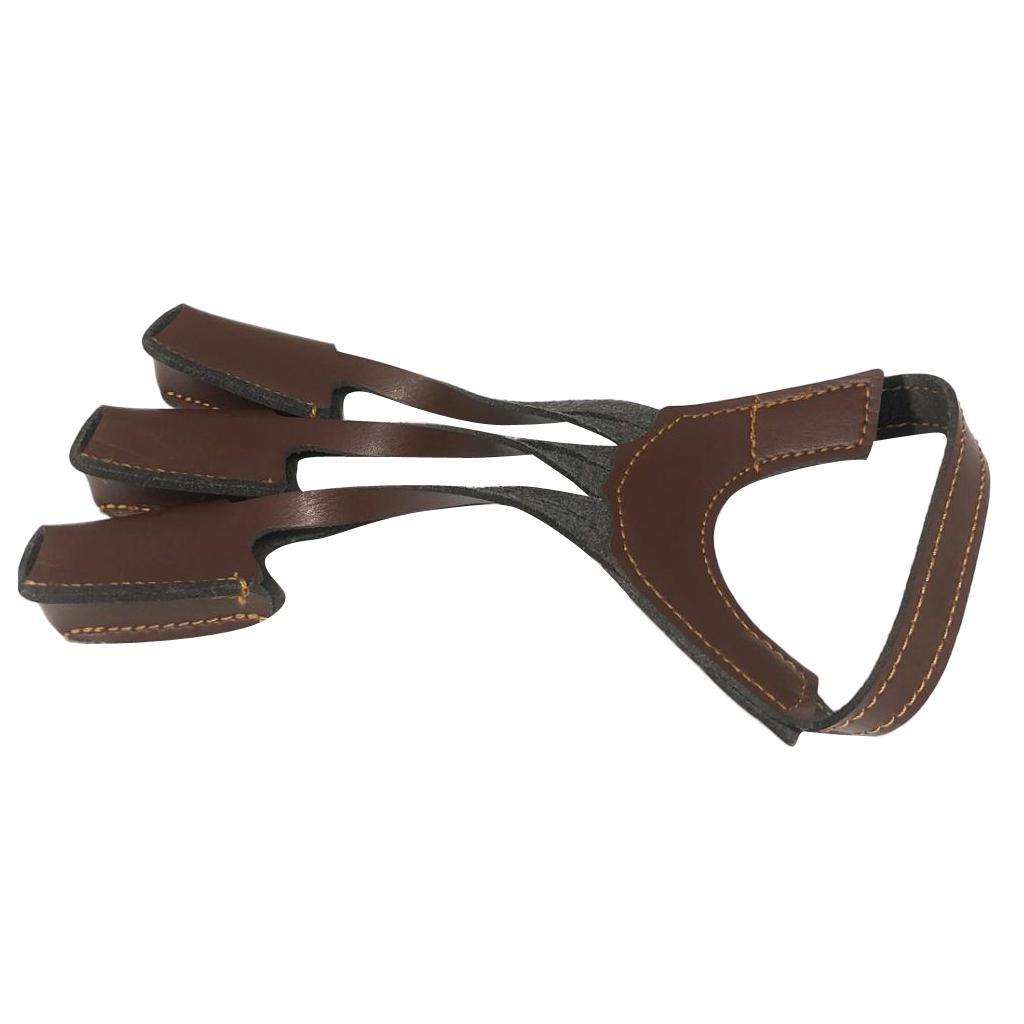 Leather 3 Finger Archery Glove Outdoor Hunting Finger Tab Guard Protector Archery Accessories