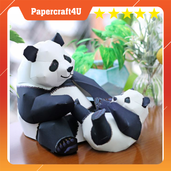 Mô hình giấy 3D Động vật Cute Gấu Trúc - Giant Panda